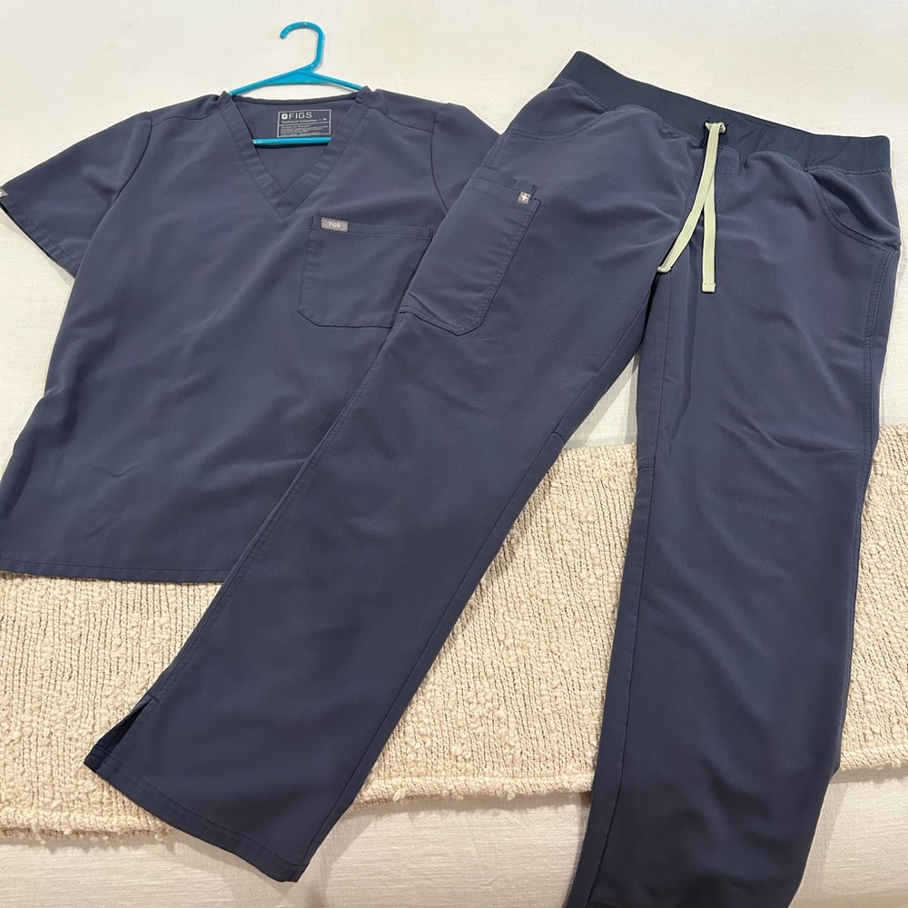 Figs Faded Navy Blue Scrub Set